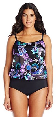 Maxine of Hollywood Women's Plus-Size Paisley One-Piece Swimsuit
