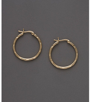 Danecraft 24K Gold-Over-Sterling Silver Diamond Cut Snap Top Earrings