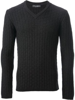 Dolce & Gabbana check knit jumper