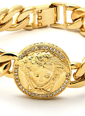 MeDusa King Ice 14K Gold CZ Bracelet