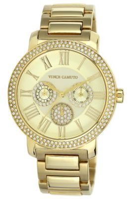 Vince Camuto Ladies' Gold-Tone Crystal-Accented Watch