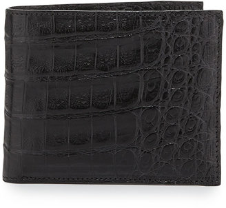 Santiago Gonzalez Crocodile Bi-Fold Wallet, Black