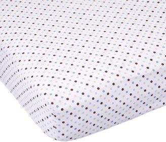 Carter's Easy Fit Printed Crib Fitted Sheet, Blue/Green Dot