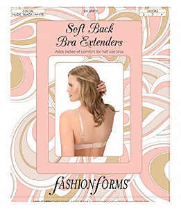 Fashion Forms Soft Back Bra Extenders 3 Pack - White/Nude/Black