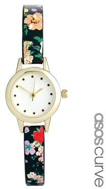 ASOS Curve CURVE Mini Floral Strap Watch - Multi