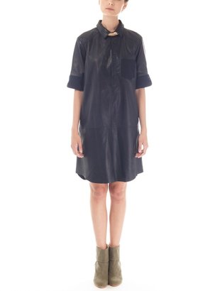 Band Of Outsiders Leather Shirt Dress