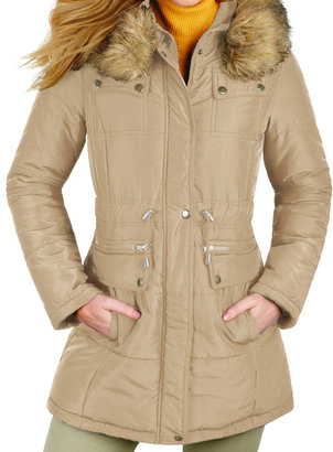 Ro R&O Ladies Quilted Anorak with Detachable Faux Fur Trim Hood - Online Exclusive