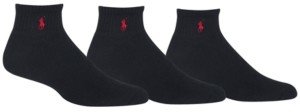 Polo Ralph Lauren Men's Socks, Extended Size Classic Athletic Quarter 3 Pack