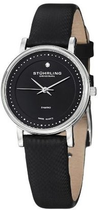 Stuhrling Original Women's 734L.02 Classic Ascot Castorra Elite Ultra Slim Diamond Leather Strap Watch