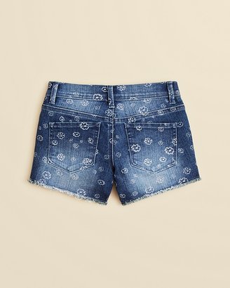 Aqua Girls' Daisy Print Denim Shorts - Sizes 7-16