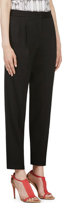 Burberry Black Pleated Wool Trousers
