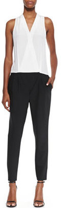 Tibi Tropical Suiting Jumpsuit, Black & White