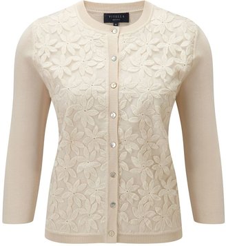 House of Fraser Viyella Petite Embroidery Front Cardigan