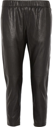 Theory Korene cropped leather slim-leg pants
