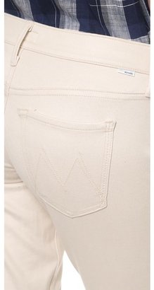 Mother The Trainer Skinny Jeans with Faux Suede Detail