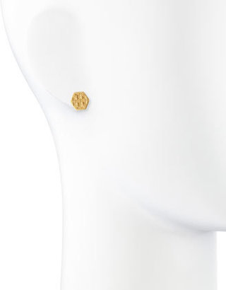 Tory Burch Hexagon Logo Stud Earrings, Golden