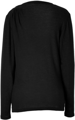 Jil Sander Navy Wool Jersey Top in Black