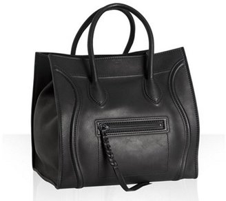 Celine black leather 'Luggage Phantom' square tote