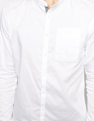 Vito Grandad Collar Shirt In Slim Fit
