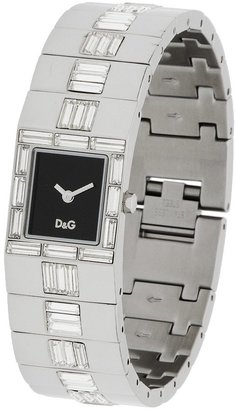 D&G 1024 D&G Dolce & Gabbana Dolce & Gabbana Women's Time DW0239 Silver Stainless-Steel Quartz Watch with Black Dial