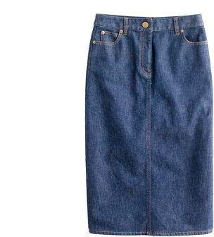 J.Crew High-waisted denim pencil skirt in rinse wash