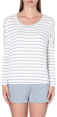 Eberjey Stripe-detail jersey pyjama top