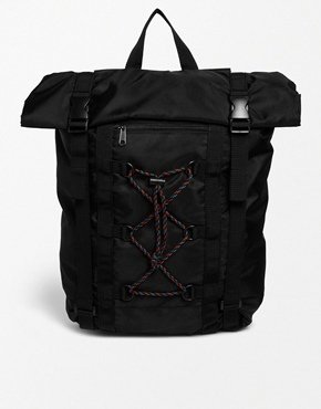 ASOS Roll Top Backpack - Black