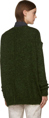 Isabel Marant Green Tam Lightening Exposed Stitch Sweater