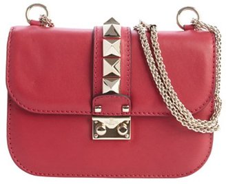 Valentino red leather studded 'Rockstud' shoulder bag