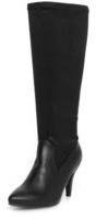 Dorothy Perkins Womens Black Pull On Heeled Knee High Boots- Black