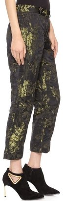 Vera Wang Collection Floral Jacquard Trousers