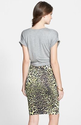 Lush Animal Print Midi Skirt (Juniors)