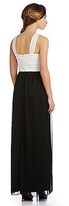 Jodi Kristopher Beaded Cutout-Neckline Gown