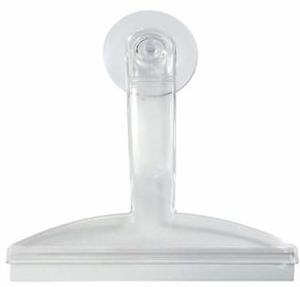 InterDesign Bathroom Shower Squeegee with Plastic Suction Cup Hook - Clear