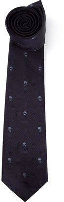 Alexander McQueen skull embroidered tie