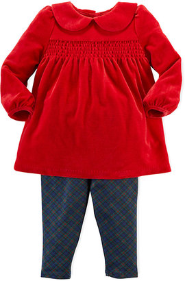 Ralph Lauren Childrenswear Velour Tunic & Plaid Legging Set, 9-24 Months