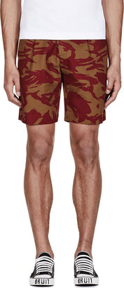 Marc by Marc Jacobs Red & Olive Camouflage Print Clapham Shorts