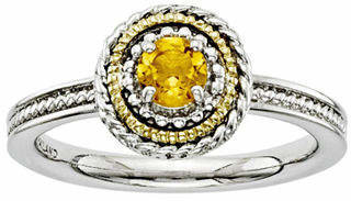 Personally Stackable Two-Tone Citrine Ring Family