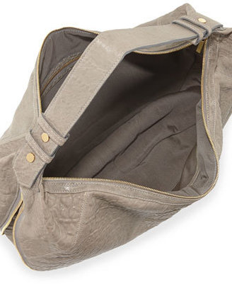 Mr. Cooper Bubbled Leather Hobo Bag, Slate