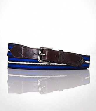 Polo Ralph Lauren Striped Square-Buckle Belt