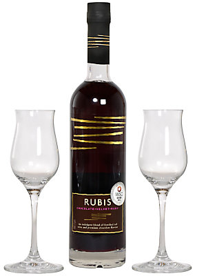 Rubis Chocolate Wine and Glasses Gift Set, 50cl
