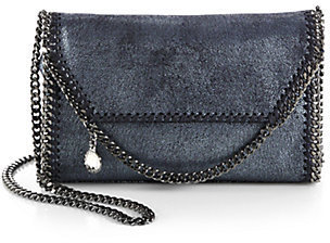 Stella McCartney Falabella Pearlescent Faux-Leather Fold-Over Clutch