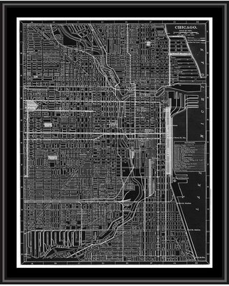 PTM Images Chicago Map Canvas with Floater Frame