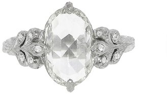 Cathy Waterman Unique Rose Cut Moghul Diamond Oak Leafside Ring