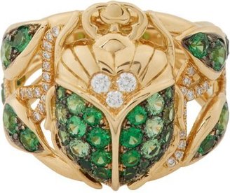 Aurélie Bidermann Fine Tsavorite & Diamond Scarab Beetle Ring