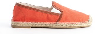 Joie orange canvas 'Adrien' raffia embellished loafers