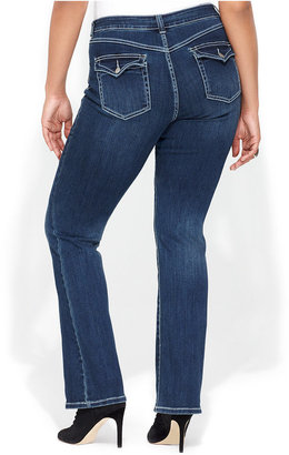 INC International Concepts Plus Size Bootcut Jeans, Light Wash