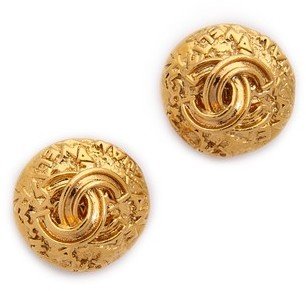 WGACA What Goes Around Comes Around Vintage Chanel Pressed Clip On Earrings