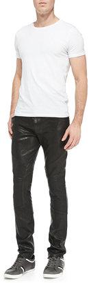 J Brand Jeans Leather Bearden Moto Pants, Black