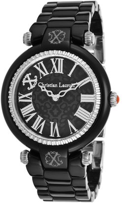 Christian Lacroix Women's Black Acetate Bracelet and Dial